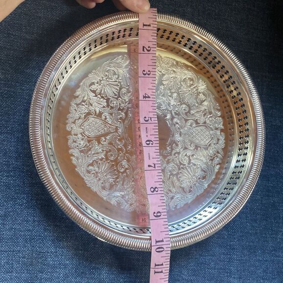 Set of 2 Newport by Gorham Silver plated 10” Serving  Trays Platters - Picture 15 of 16